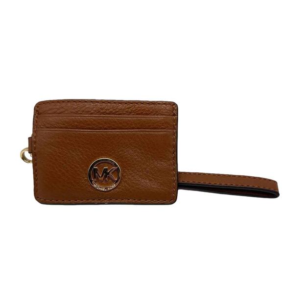 MICHAEL KORS Brown Card Holder / Wallet Wristlet - Picture 1 of 5